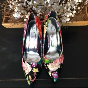 Hot Tomato Floral Heels